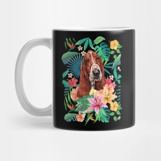 Tropical Basset Hound Mug